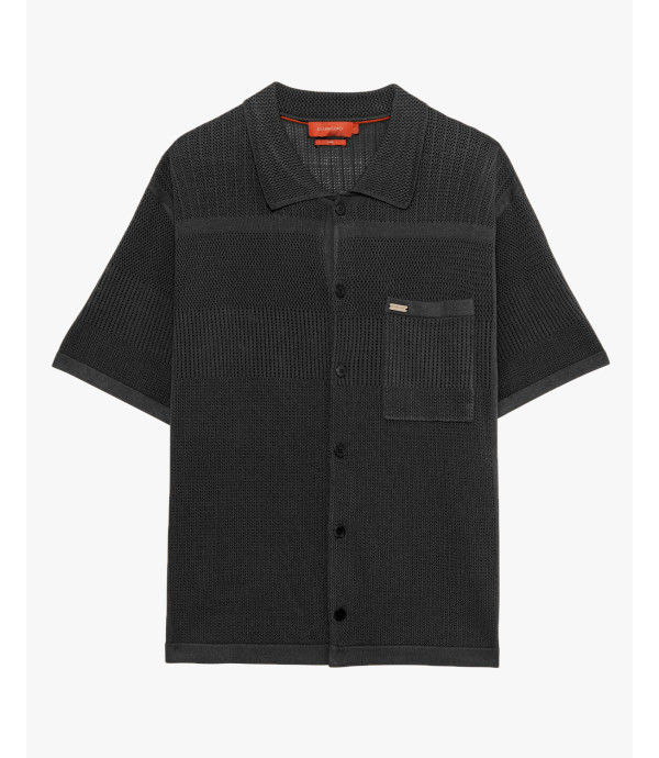 Camicia manica corta in maglia traforata