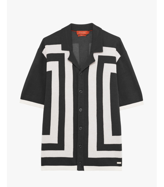 Short-sleeve knitted shirt