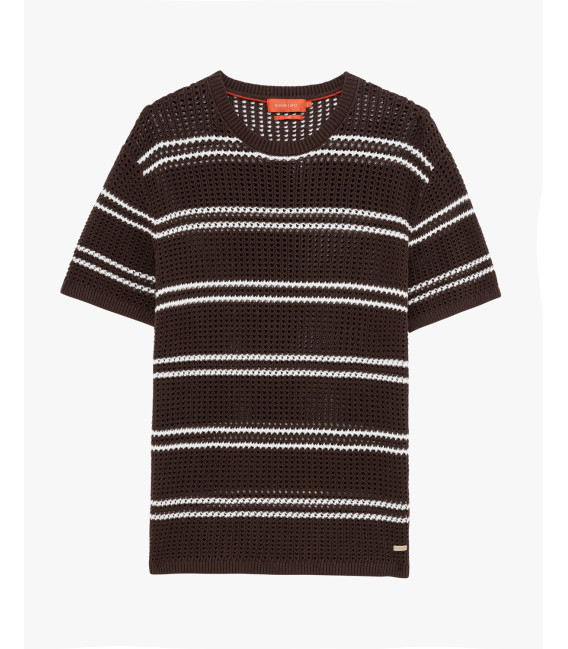 Openwork knit T-shirt