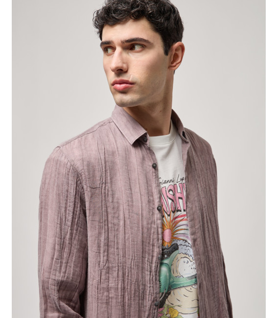 Camicia in tessuto stropicciato