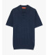 Openwork knit polo shirt