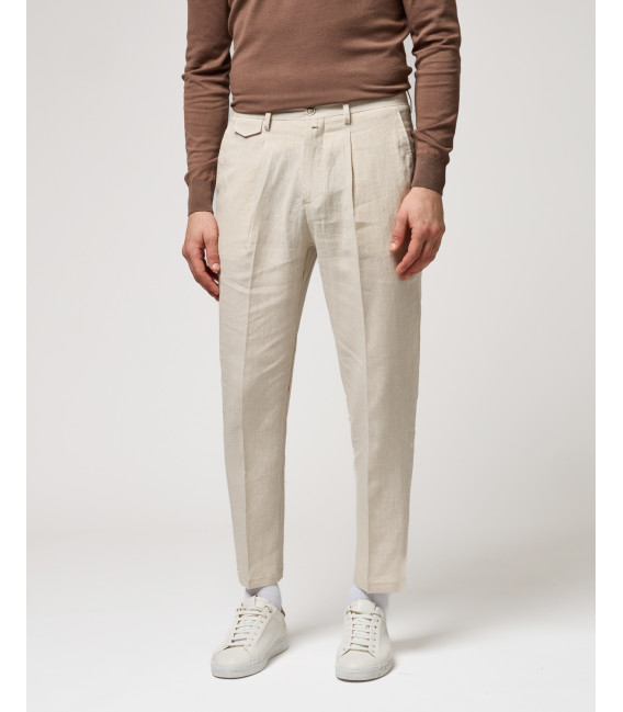 Pantaloni da abito in lino relaxed fit