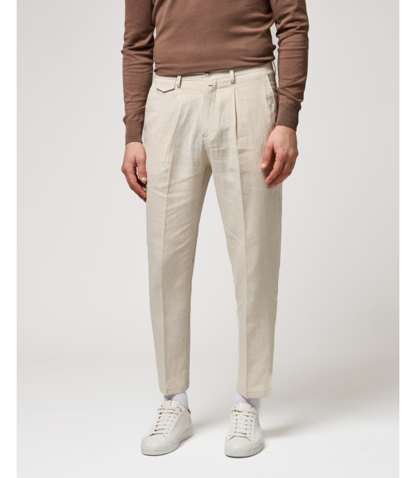 Pantaloni da abito in lino relaxed fit