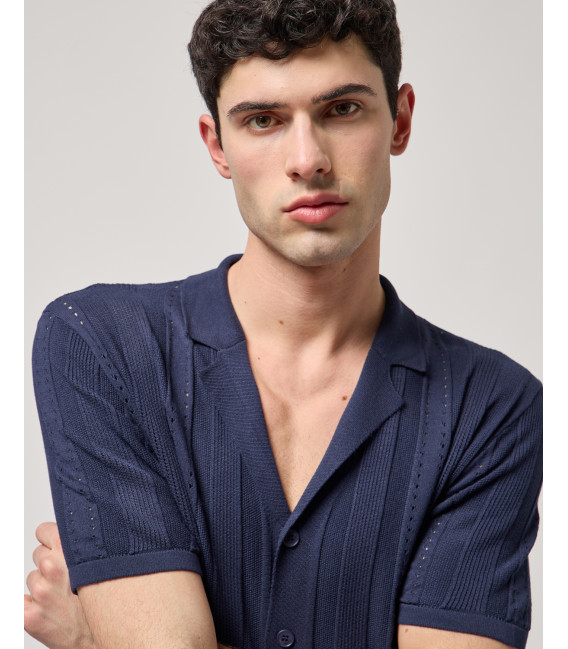 Camicia in maglia con trasparenze