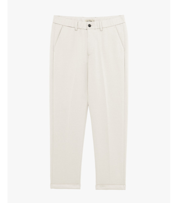 Elastic waist carrot fit trousers