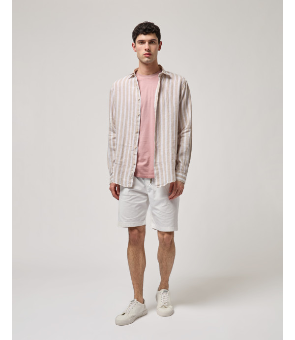 Camicia a righe in lino