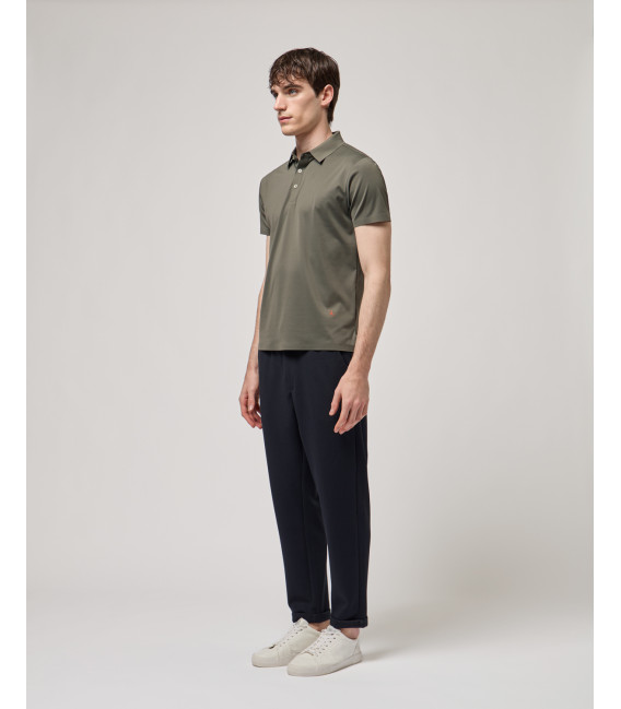 Elastic waist carrot fit trousers