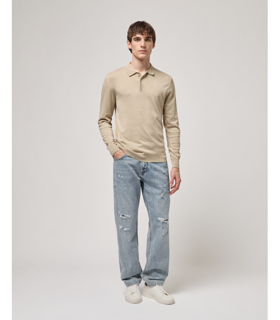 Polo a maniche lunghe relaxed fit
