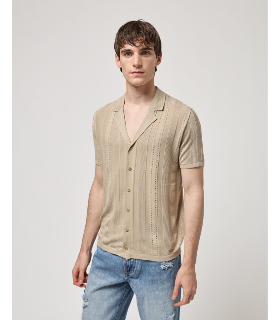 Camicia in maglia con trasparenze
