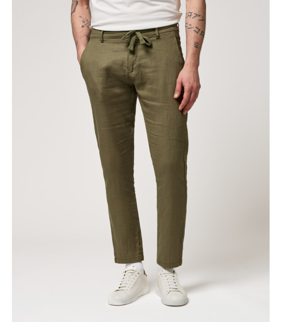 Pantalone in lino con laccio