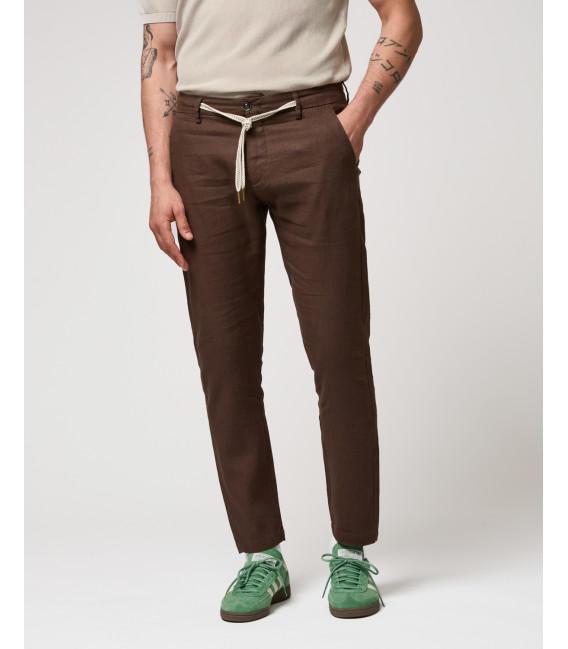 Pantalone in lino con laccio