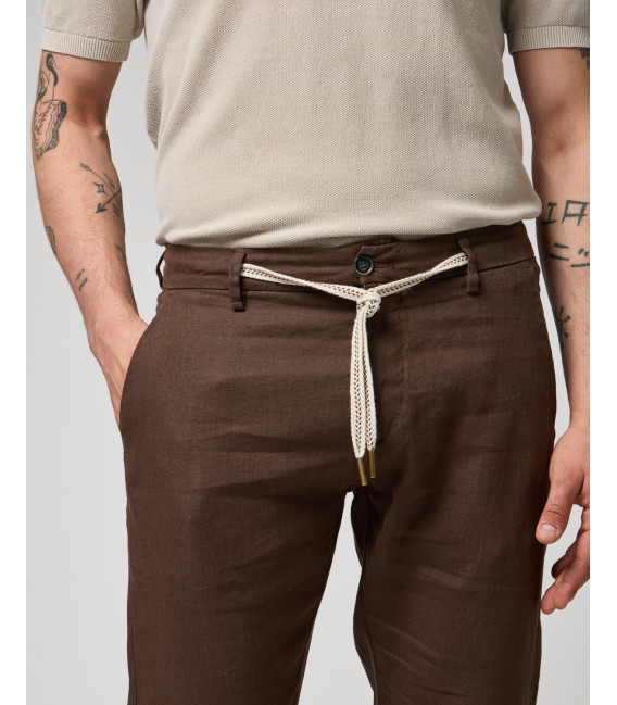 Pantalone in lino con laccio