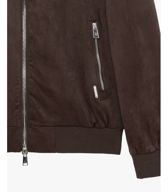 Faux-suede bomber jacket