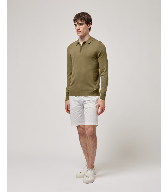 Relaxed fit long sleeves polo shirt