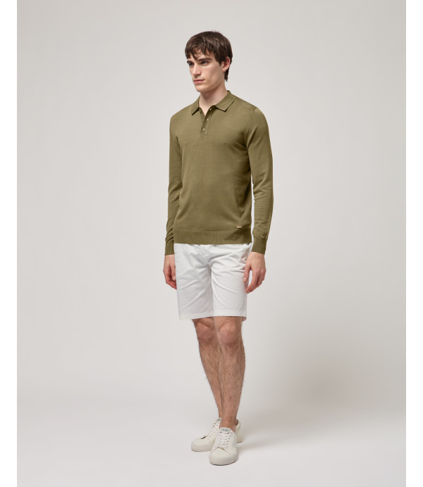 Relaxed fit long sleeves polo shirt