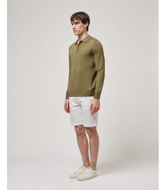 Relaxed fit long sleeves polo shirt