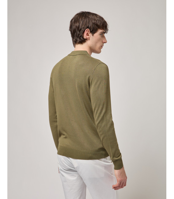 Relaxed fit long sleeves polo shirt