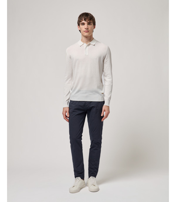 Relaxed fit long sleeves polo shirt