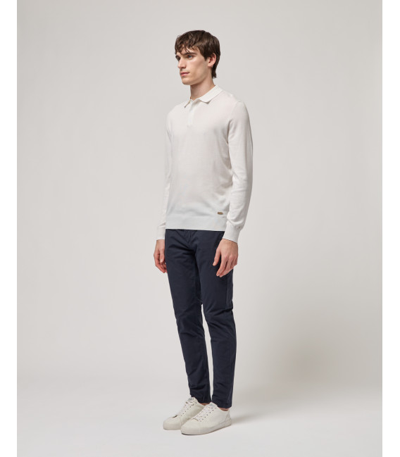 Relaxed fit long sleeves polo shirt