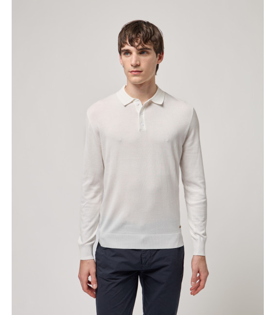 Relaxed fit long sleeves polo shirt