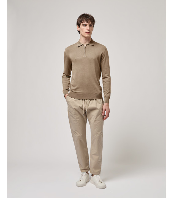 Polo in maglia con collo zip
