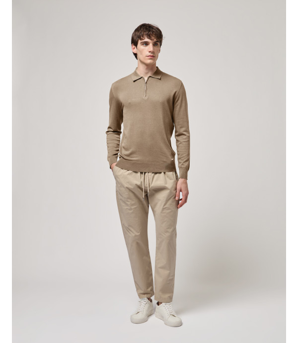 Polo in maglia con collo zip