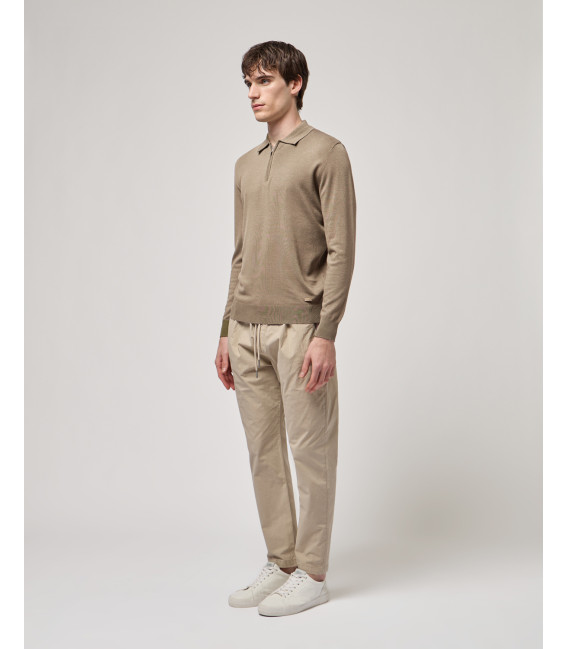 Polo in maglia con collo zip