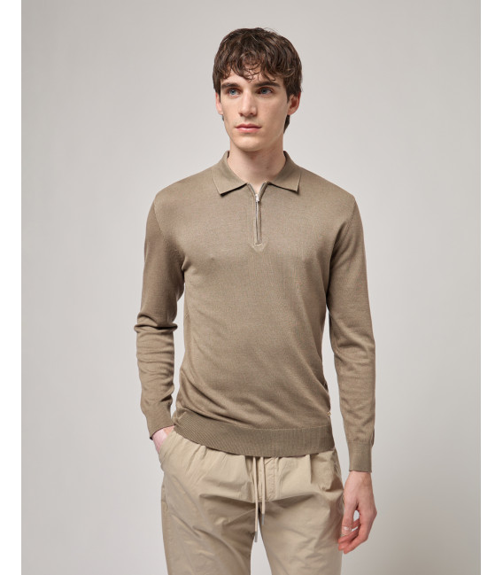 Polo in maglia con collo zip