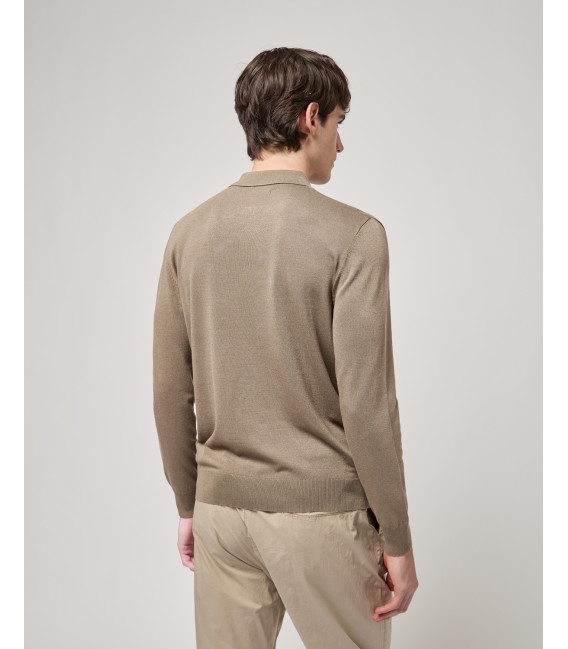 Polo in maglia con collo zip