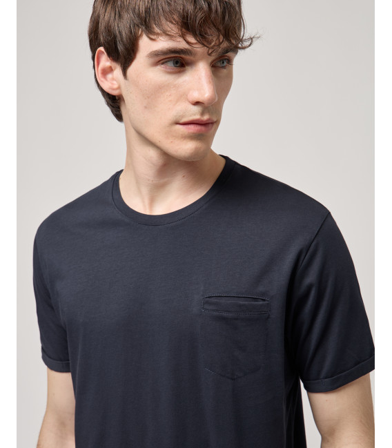 T-shirt con taschino in cotone extra fine