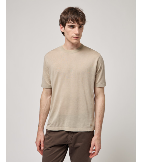 Knitted crewneck T-shirt