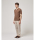 T-shirt polo in maglia con pattern in rilievo