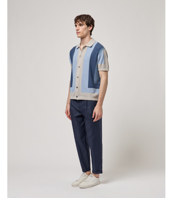 Short-sleeve knitted shirt