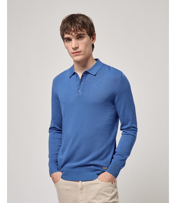 Relaxed fit long sleeves polo shirt