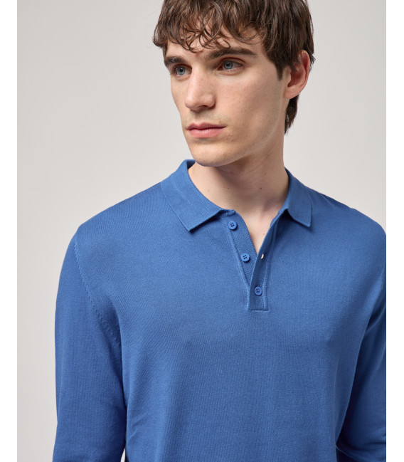Relaxed fit long sleeves polo shirt