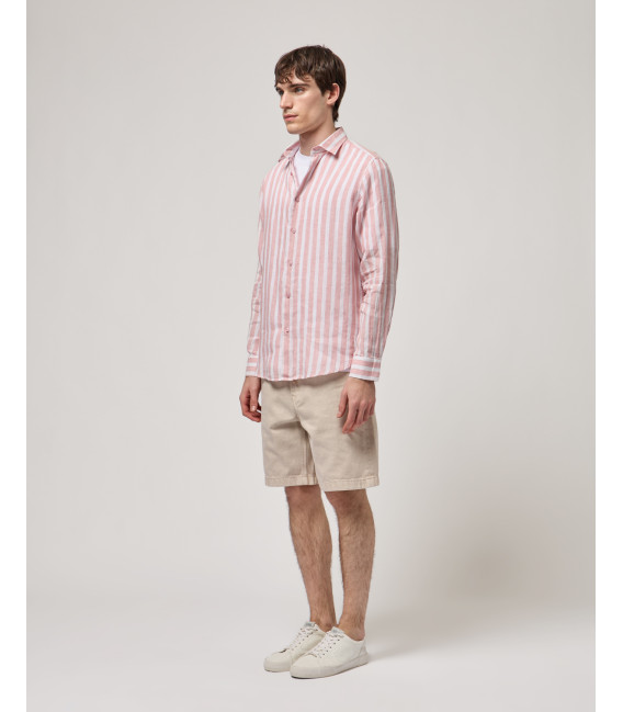 Camicia a righe in lino