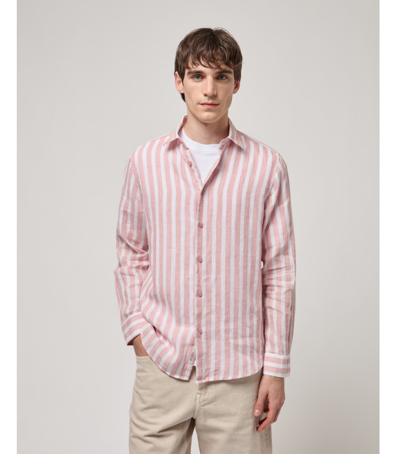 Camicia a righe in lino