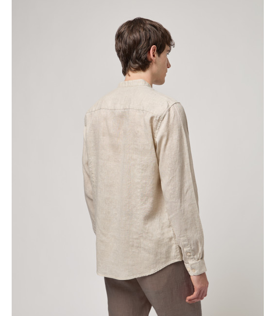 Camicia coreana in lino premium