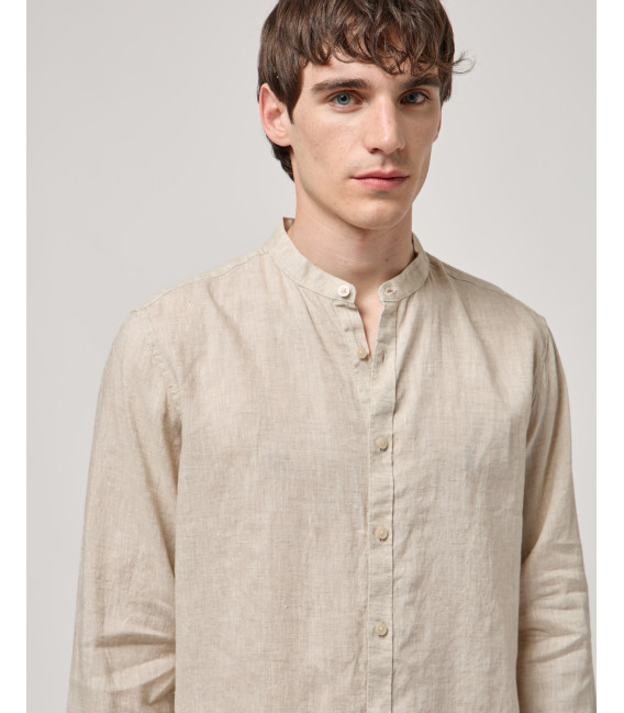 Camicia coreana in lino premium