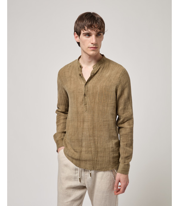 Mandarin-collar shirt