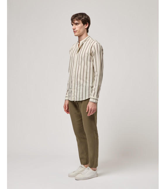 Pantaloni in lino con coulisse slim fit