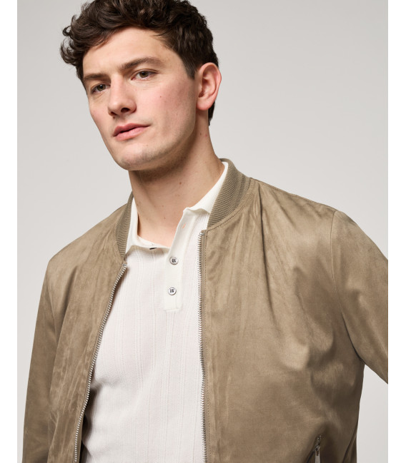 Giubbotto bomber effetto camoscio