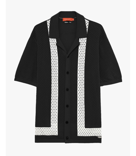 Openwork knit shirt