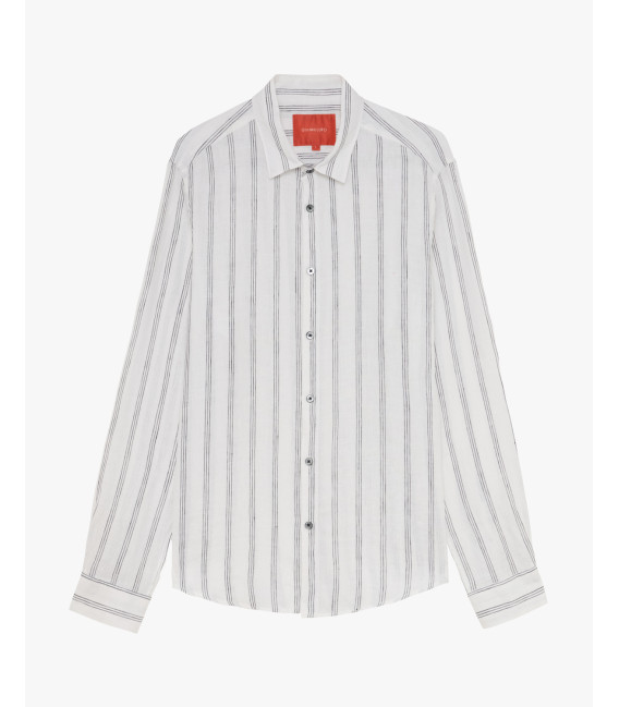 Camicia a righe in lino