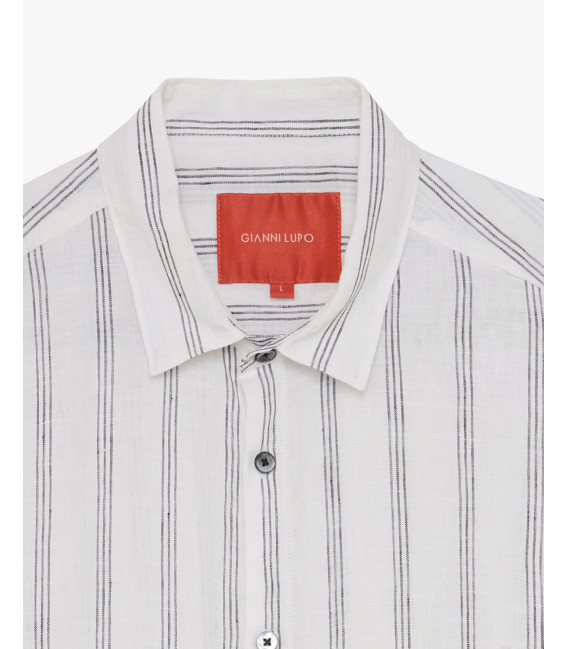 Camicia a righe in lino