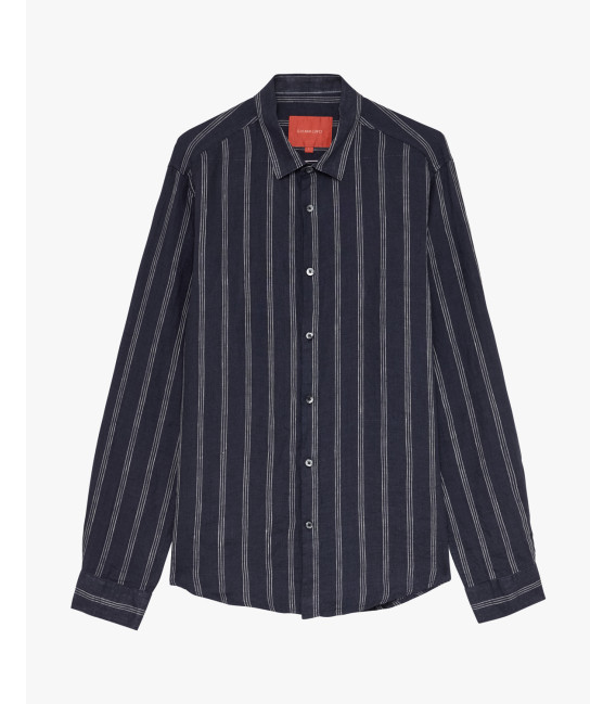 Camicia a righe in lino