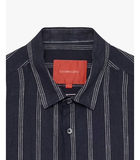 Camicia a righe in lino