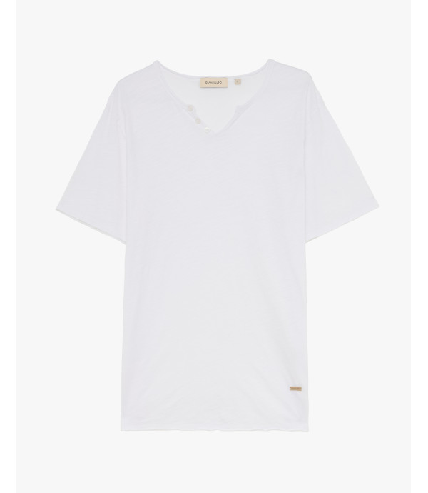 Moroccan neck t-shirt with buttons
