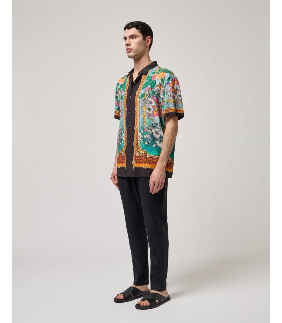 Pantaloni in lino con coulisse slim fit