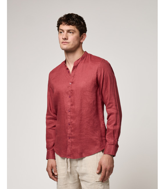 Camicia in lino collo coreano